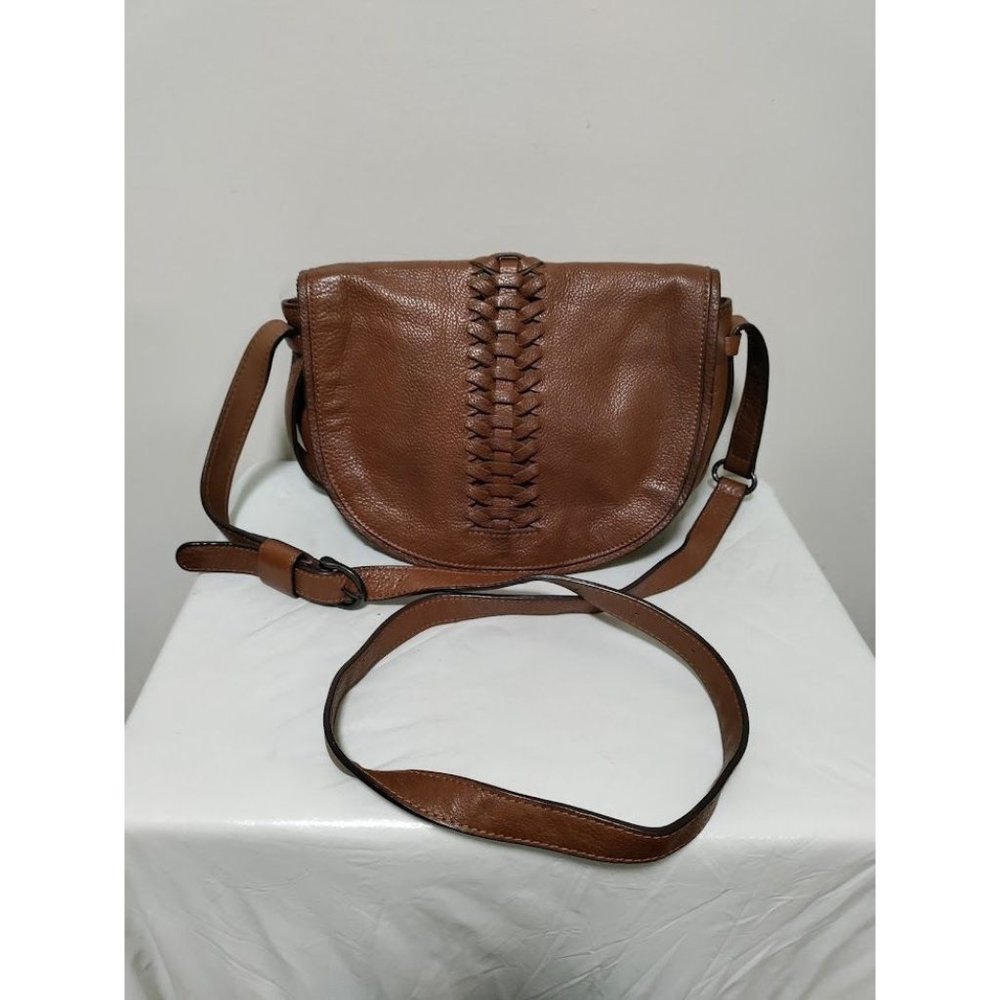 Banana Republic Ladies Bag Brown Leather U Shaped Crossbody Purse - Picture 4 of 14